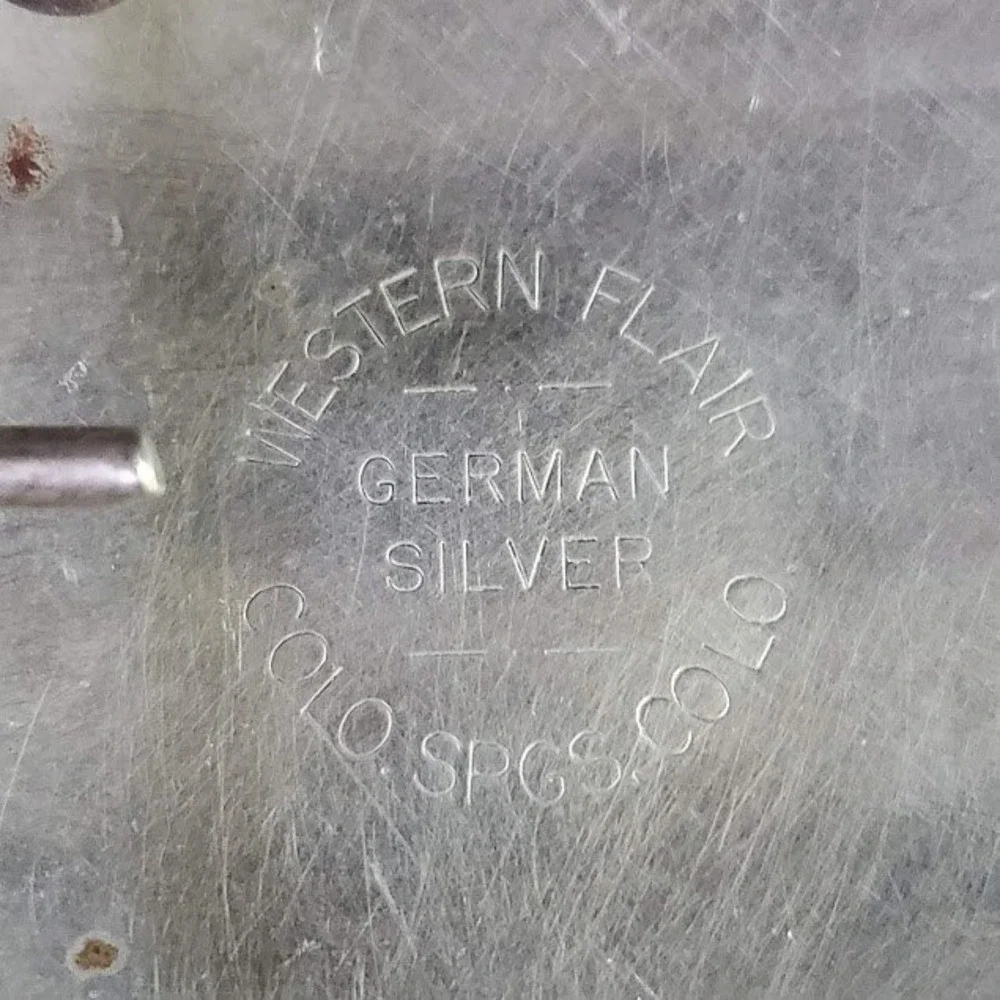 Western Flair German Silver Semi Truck Belt Buckle Colorado Springs Vintage